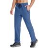 imageMAGCOMSEN Mens Hiking Pants Quick Dry Lightweight Water Resistant Outdoor Pants with 3 Zipper PocketsBlue Gray