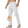 imageMAGCOMSEN Mens Winter Fleece Lined Sweatpants Running Warm Athletic Pants Sports Water Resistant PantsWhite