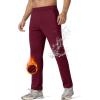 imageMAGCOMSEN Mens Winter Fleece Lined Sweatpants Running Warm Athletic Pants Sports Water Resistant PantsWine Red