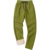 imageMAGCOMSEN Mens Winter Fleece Pants Sherpa Lined Sweatpants Thicken Warm Athletic Pants Sports Jogger PantsAvocado Green