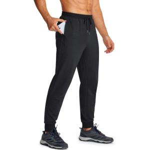 imageMAGCOMSEN Mens Cotton Joggers Sweatpants with Pockets Lightweight Running Workout Trainning Jogging Pants for MenBlack