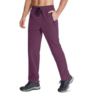 imageMAGCOMSEN Mens Hiking Pants Quick Dry Lightweight Water Resistant Outdoor Pants with 3 Zipper PocketsFuchsia