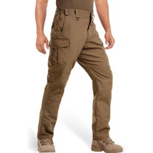 imageMAGCOMSEN Mens Tactical Pants 9 Pockets Ripstop Water Repellent Cargo Pants for Work Hiking HuntingNo BeltBrown