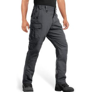 imageMAGCOMSEN Mens Tactical Pants 9 Pockets Ripstop Water Repellent Cargo Pants for Work Hiking HuntingNo BeltDark Grey