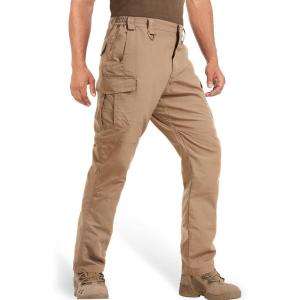 imageMAGCOMSEN Mens Tactical Pants 9 Pockets Ripstop Water Repellent Cargo Pants for Work Hiking HuntingNo BeltKhaki
