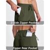 imageMAGCOMSEN Hiking Pants for Men Lightweight Athletic Pants Quick Dry with Zipper Pockets Running Track Workout PantsArmy Green