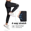 imageMAGCOMSEN Hiking Pants for Men Lightweight Athletic Pants Quick Dry with Zipper Pockets Running Track Workout PantsBlack