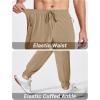 imageMAGCOMSEN Hiking Pants for Men Lightweight Athletic Pants Quick Dry with Zipper Pockets Running Track Workout PantsKhaki
