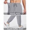 imageMAGCOMSEN Hiking Pants for Men Lightweight Athletic Pants Quick Dry with Zipper Pockets Running Track Workout PantsLight Grey