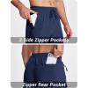 imageMAGCOMSEN Hiking Pants for Men Lightweight Athletic Pants Quick Dry with Zipper Pockets Running Track Workout PantsNavy