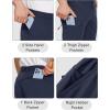 imageMAGCOMSEN Mens Hiking Pants 6 PocketsWater Resistant Ripstop Outdoor PantsLightweight Quick Dry Fishing Work PantsNavy