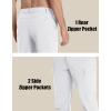 imageMAGCOMSEN Mens Hiking Pants Fleece Lined Winter Snow Water Resistant Pants Soft Shell Outdoor Working Pants with 5 PocketsWhite