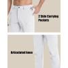 imageMAGCOMSEN Mens Hiking Pants Fleece Lined Winter Snow Water Resistant Pants Soft Shell Outdoor Working Pants with 5 PocketsWhite