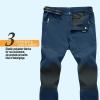 imageMAGCOMSEN Mens Hiking Pants QuickDry Water Resistant Reinforced Knee 4 Zip Pockets Outdoor Work PantsBlue Grey