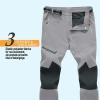 imageMAGCOMSEN Mens Hiking Pants QuickDry Water Resistant Reinforced Knee 4 Zip Pockets Outdoor Work PantsLight Grey