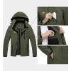 imageMAGCOMSEN Mens Lightweight Windbreaker Rain Jacket Raincoat with Detachable Hood for Hiking Fishing ActivewearArmy Green