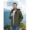 imageMAGCOMSEN Mens Lightweight Windbreaker Rain Jacket Raincoat with Detachable Hood for Hiking Fishing ActivewearArmy Green