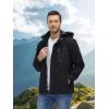 imageMAGCOMSEN Mens Lightweight Windbreaker Rain Jacket Raincoat with Detachable Hood for Hiking Fishing ActivewearBlack Camo