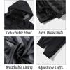 imageMAGCOMSEN Mens Lightweight Windbreaker Rain Jacket Raincoat with Detachable Hood for Hiking Fishing ActivewearBlack Camo