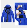 imageMAGCOMSEN Mens Lightweight Windbreaker Rain Jacket Raincoat with Detachable Hood for Hiking Fishing ActivewearBright Blue
