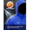 imageMAGCOMSEN Mens Lightweight Windbreaker Rain Jacket Raincoat with Detachable Hood for Hiking Fishing ActivewearBright Blue