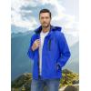imageMAGCOMSEN Mens Lightweight Windbreaker Rain Jacket Raincoat with Detachable Hood for Hiking Fishing ActivewearBright Blue