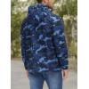 imageMAGCOMSEN Mens Lightweight Windbreaker Rain Jacket Raincoat with Detachable Hood for Hiking Fishing ActivewearDark Blue Camo