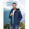 imageMAGCOMSEN Mens Lightweight Windbreaker Rain Jacket Raincoat with Detachable Hood for Hiking Fishing ActivewearDenim Blue