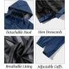 imageMAGCOMSEN Mens Lightweight Windbreaker Rain Jacket Raincoat with Detachable Hood for Hiking Fishing ActivewearDenim Blue