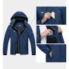imageMAGCOMSEN Mens Lightweight Windbreaker Rain Jacket Raincoat with Detachable Hood for Hiking Fishing ActivewearDenim Blue