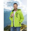 imageMAGCOMSEN Mens Lightweight Windbreaker Rain Jacket Raincoat with Detachable Hood for Hiking Fishing ActivewearFluorescent Green