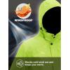 imageMAGCOMSEN Mens Lightweight Windbreaker Rain Jacket Raincoat with Detachable Hood for Hiking Fishing ActivewearFluorescent Green