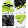 imageMAGCOMSEN Mens Lightweight Windbreaker Rain Jacket Raincoat with Detachable Hood for Hiking Fishing ActivewearFluorescent Green