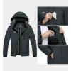imageMAGCOMSEN Mens Lightweight Windbreaker Rain Jacket Raincoat with Detachable Hood for Hiking Fishing ActivewearGrey
