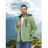 imageMAGCOMSEN Mens Lightweight Windbreaker Rain Jacket Raincoat with Detachable Hood for Hiking Fishing ActivewearLight Green