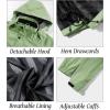 imageMAGCOMSEN Mens Lightweight Windbreaker Rain Jacket Raincoat with Detachable Hood for Hiking Fishing ActivewearLight Green