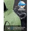 imageMAGCOMSEN Mens Lightweight Windbreaker Rain Jacket Raincoat with Detachable Hood for Hiking Fishing ActivewearLight Green