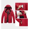 imageMAGCOMSEN Mens Lightweight Windbreaker Rain Jacket Raincoat with Detachable Hood for Hiking Fishing ActivewearRed