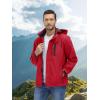imageMAGCOMSEN Mens Lightweight Windbreaker Rain Jacket Raincoat with Detachable Hood for Hiking Fishing ActivewearRed