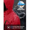imageMAGCOMSEN Mens Lightweight Windbreaker Rain Jacket Raincoat with Detachable Hood for Hiking Fishing ActivewearRed