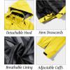 imageMAGCOMSEN Mens Lightweight Windbreaker Rain Jacket Raincoat with Detachable Hood for Hiking Fishing ActivewearYellow