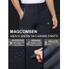 imageMAGCOMSEN Mens Winter Pants Snow Pants Fleece Lined Water Resistant 4 Zip Pockets Skiing PantsBlack