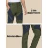 imageMAGCOMSEN Mens Winter Pants Snow Pants Fleece Lined Water Resistant 4 Zip Pockets Skiing PantsGreen