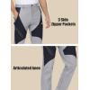 imageMAGCOMSEN Mens Winter Pants Snow Pants Fleece Lined Water Resistant 4 Zip Pockets Skiing PantsLight Grey