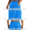 imageMAGCOMSEN Mens Workout Gym Shorts Quick Dry 34 Capri Pants Zipper Pockets Hiking Athletic Running ShortsAzure