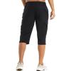 imageMAGCOMSEN Mens Workout Gym Shorts Quick Dry 34 Capri Pants Zipper Pockets Hiking Athletic Running ShortsBlack