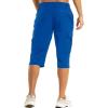imageMAGCOMSEN Mens Workout Gym Shorts Quick Dry 34 Capri Pants Zipper Pockets Hiking Athletic Running ShortsBlue