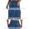 imageMAGCOMSEN Mens Workout Gym Shorts Quick Dry 34 Capri Pants Zipper Pockets Hiking Athletic Running ShortsBlur Grey