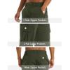 imageMAGCOMSEN Mens Workout Gym Shorts Quick Dry 34 Capri Pants Zipper Pockets Hiking Athletic Running ShortsGreen