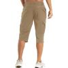 imageMAGCOMSEN Mens Workout Gym Shorts Quick Dry 34 Capri Pants Zipper Pockets Hiking Athletic Running ShortsKhaki